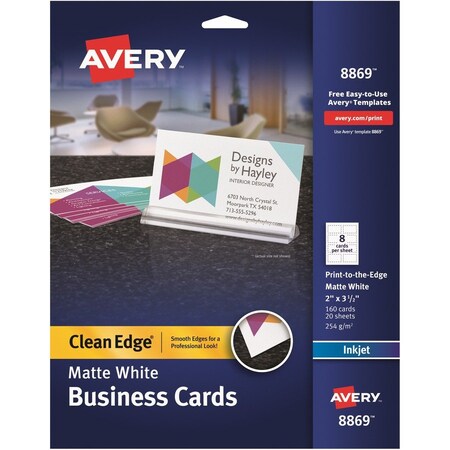 Avery Cards, Business, Clean Edge 160PK AVE8869